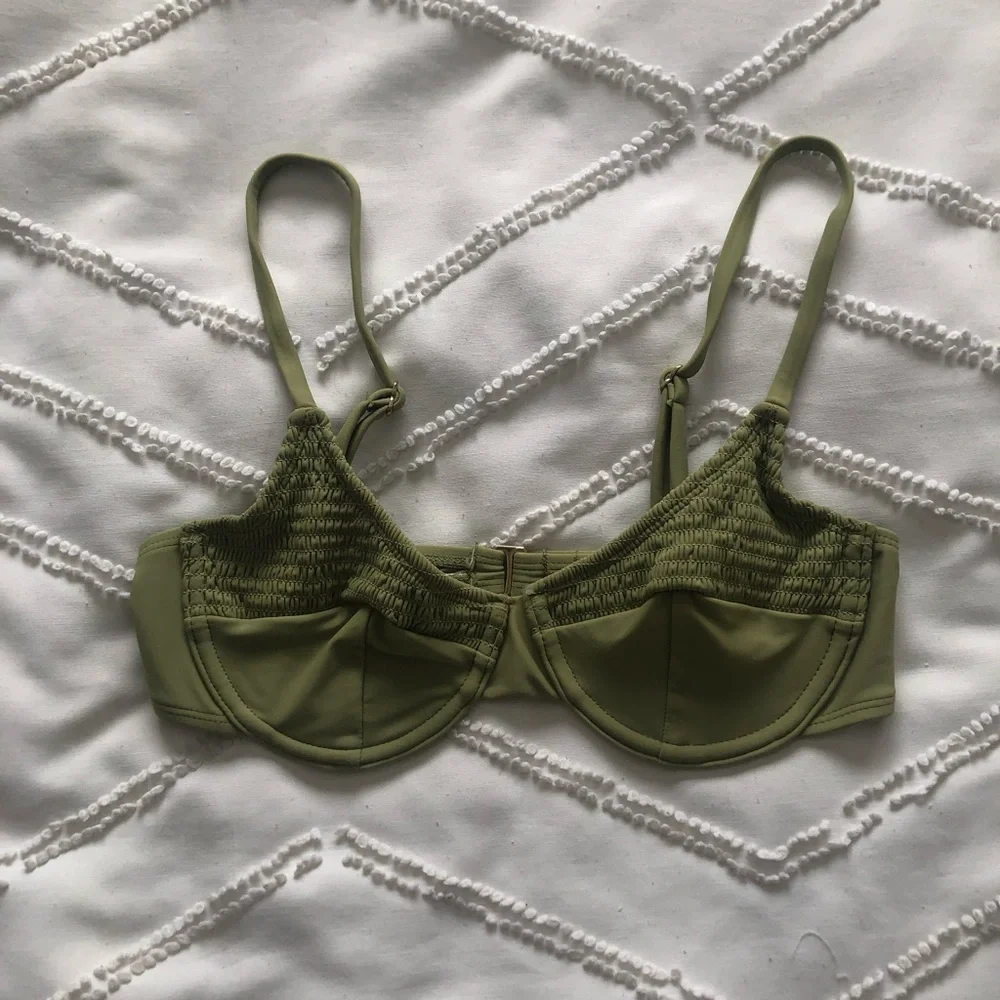 Olive Green Underwire swim top